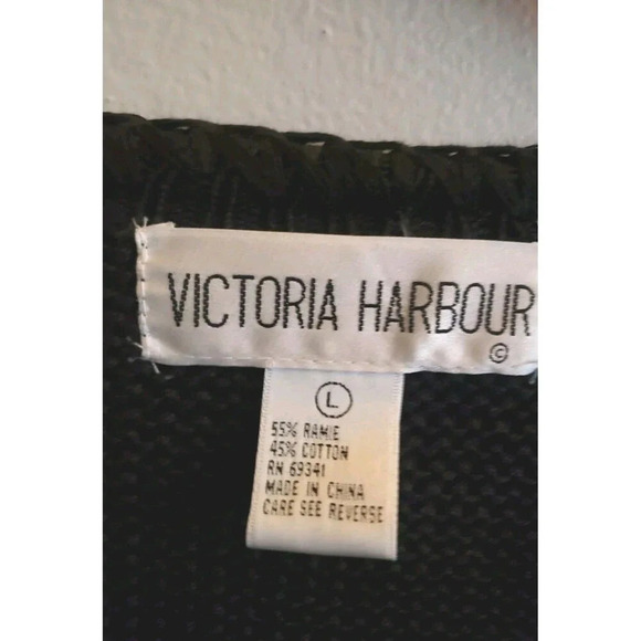 Victoria Harbour Cardigan Women's Large Black Gold Bead Embellished Knit NWT - Picture 4 of 8
